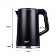 IDEAL Kettle 1.7 l, steel body, power 1500 W, black IDEAL Kettle 1.7 l, steel body, power 1500 W, black