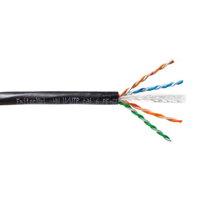 Kabel EmiterNet zewnętrzny elowany UTP (U/UTP) kat.6 el, drut 4x2x0,57, PE+GEL