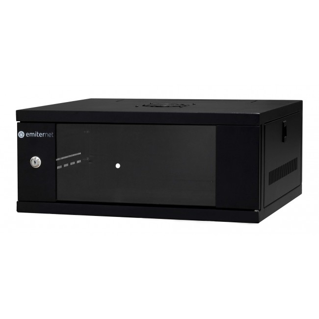 EMITERNET Light, undivided hanging cabinet 19'' 4U, sheet metal/glass door, 550 450 230mm width/depth/height. EM/SH02B5404-08 EMITERNET Light, undivided hanging cabinet 19'' 4U, sheet metal/glass door, 550 450 230mm width/depth/height. EM/SH02B5404-08