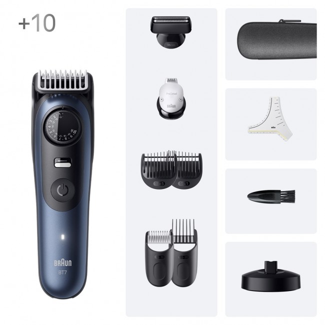 Braun BeardTrimmer 7 BT7540 beard trimmer Battery 40 2 cm Wet & Dry Black, Blue