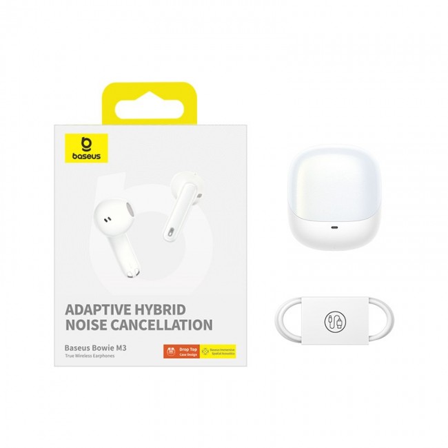 Baseus Bowie M3 Headset Wired In-ear Calls/Music USB Type-C White Baseus Bowie M3 Headset Wired In-ear Calls/Music USB Type-C White
