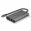 Lindy DST-Mini XT, USB-C Laptop Mini Docking Station with Single Display (4K) or Dual Display (Full HD) and 100W Pass-Through Charging