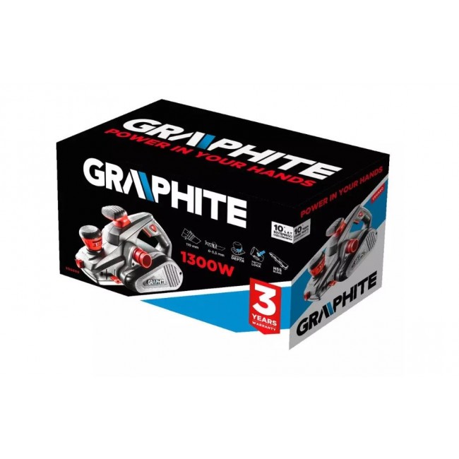 Electric Planer Graphite 1300W, planing depth 3.5mm, planing width 110mm