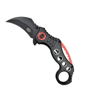 SCK Steel Claw Knives Karambit K29 knife, black and red