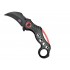 SCK Steel Claw Knives Karambit K29 knife, black and red