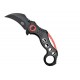 SCK Steel Claw Knives Karambit K29 knife, black and red