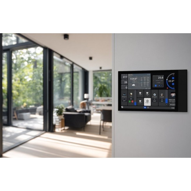 Shelly Display XL Wi-Fi Bluetooth Smart Home Control Panel, Black