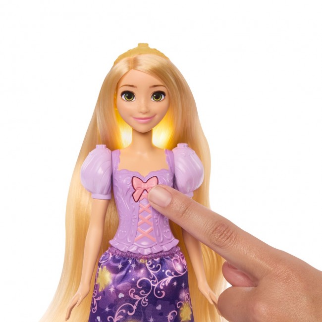 Disney Princess Light-Up Hair Rapunzel Fashion Doll w/ 5 Ways to Glow, Pascal Figure & 7 Accessories