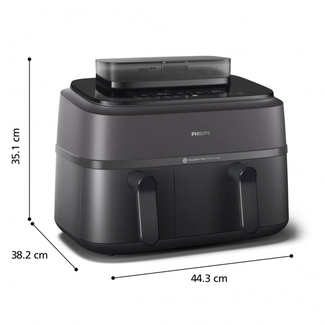 Philips 5000 series NA550/00 fryer Double 9 L Stand-alone 2750 W Hot air fryer Black