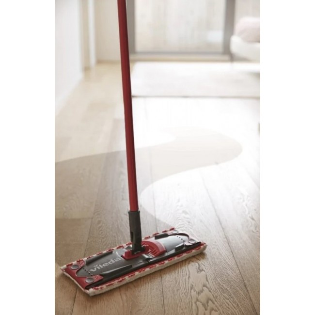 Vileda Ultramax Box flat mop with kitchen set | 1 pair of Universal gloves + 1 Actifibre Pro kitchen cloth