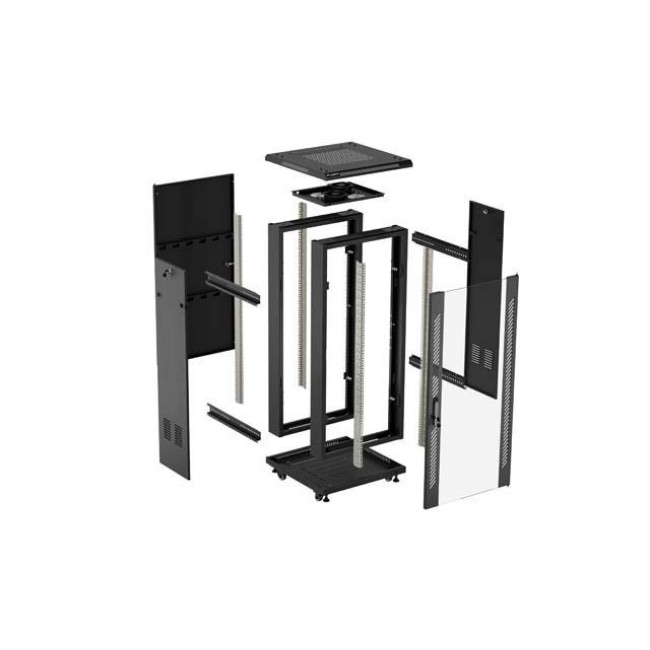 Lanberg FF01-6618-12B rack cabinet 18U Freestanding rack Black Lanberg FF01-6618-12B rack cabinet 18U Freestanding rack Black