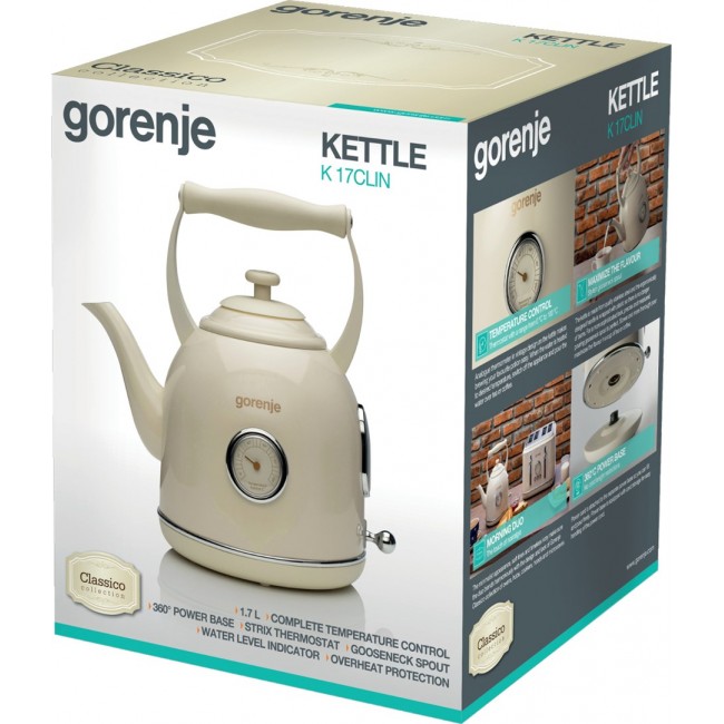 Gorenje K17CLIN electric kettle 1.7 L 2000 W Cream