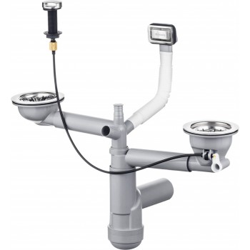 Siphon for 1.5- and 2-bowl granite sink - Space-Saver