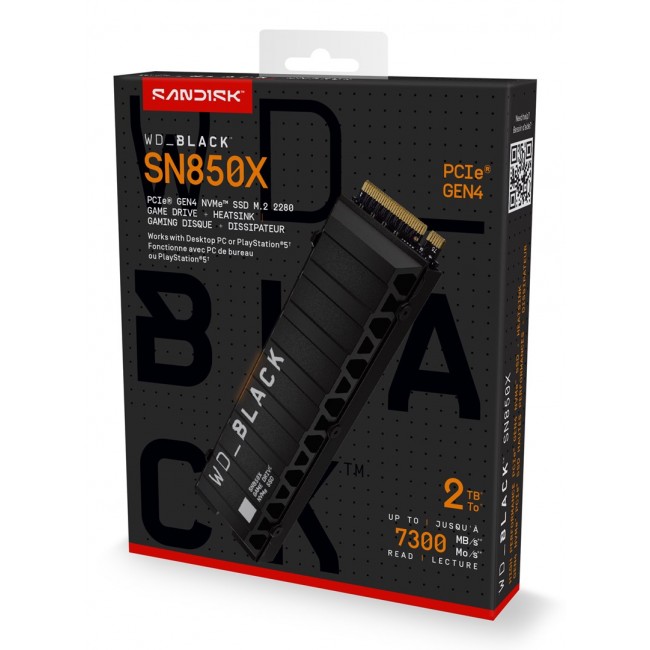 Western Digital Black WD_BLACK SN850X NVMe SSD POWERED BY SANDISK 2 TB, [With Heatsink]