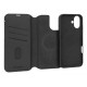 Leather case for iPhone 16, black Leather case for iPhone 16, black