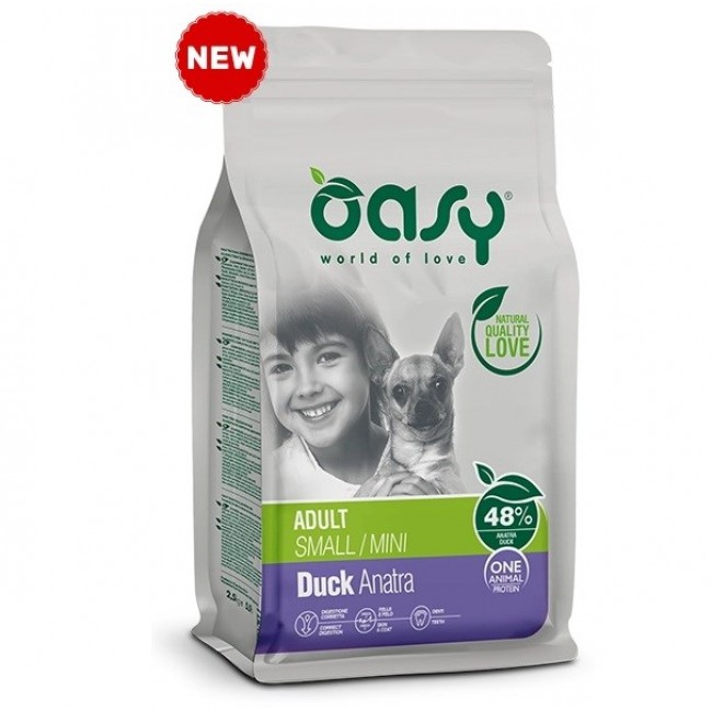 OASY One Animal Protein Adult Small/Mini Duck - dry dog food - 2,5kg OASY One Animal Protein Adult Small/Mini Duck - dry dog food - 2,5kg