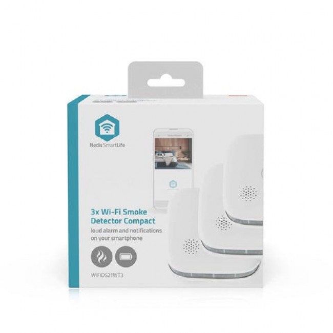 Smoke Detector Nedis SmartLife WIFIDS21WT3 3 pcs Smoke Detector Nedis SmartLife WIFIDS21WT3 3 pcs