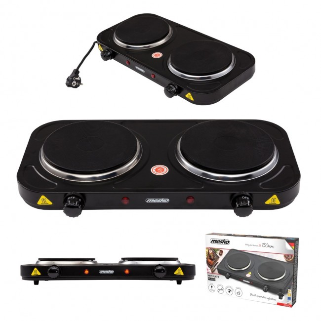 Mesko Home MS 6509 hob Black Countertop Sealed plate 2 zone(s) Mesko Home MS 6509 hob Black Countertop Sealed plate 2 zone(s)
