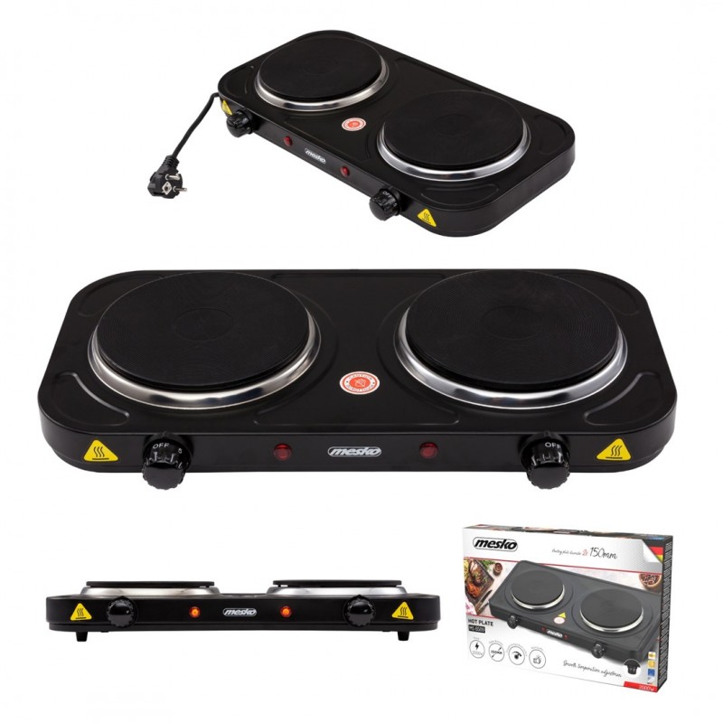 Mesko Home MS 6509 hob Black Countertop Sealed plate 2 zone(s)