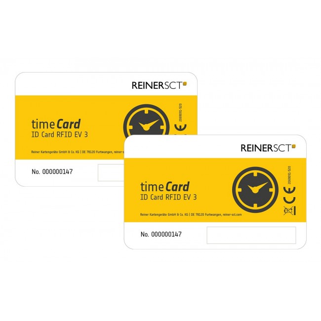 Reiner SCT timeCard Premium card MIFARE DESFire EV3 RFID tag Black, White, Yellow 25 pc(s)