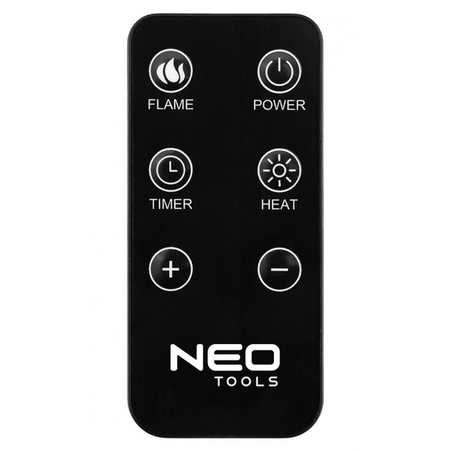 Electric Fireplace NEO TOOLS 2000 W, 3D Flame Effect, Thermostat, Black