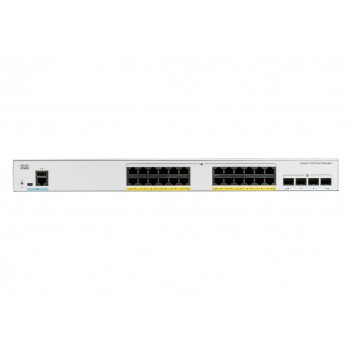 Cisco Catalyst 1000-24P-4G-L Network Switch, 24 Gigabit Ethernet (GbE) PoE+ Ports, 195W PoE Budget, four 1 G SFP Uplink Ports, Fanless Operation, Enhanced Limited Lifetime Warranty (C1000-24P-4G-L)