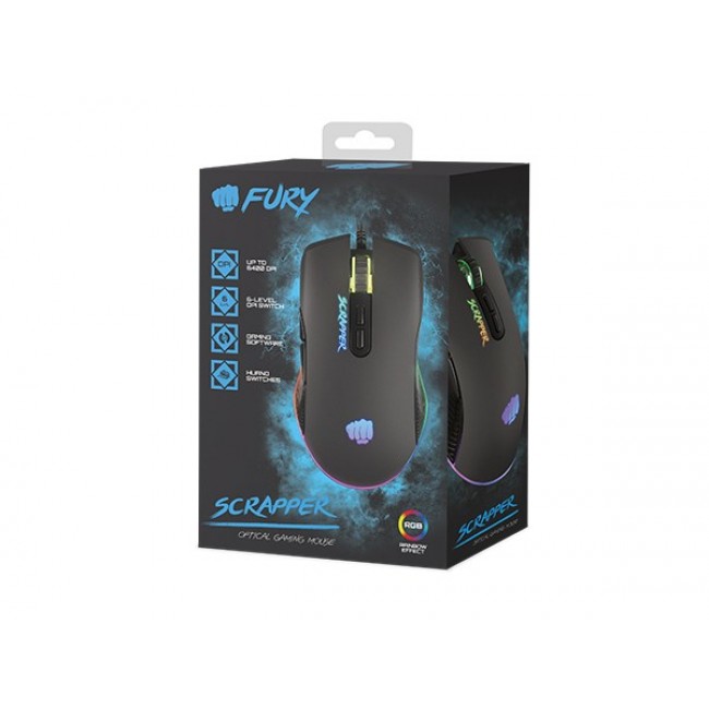 FURY Scrapper mouse Gaming Ambidextrous USB Type-A Optical 6400 DPI