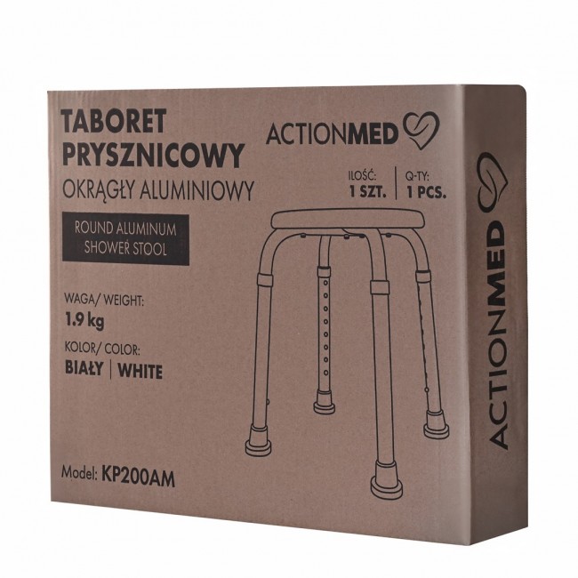 Round aluminium shower stool Round aluminium shower stool
