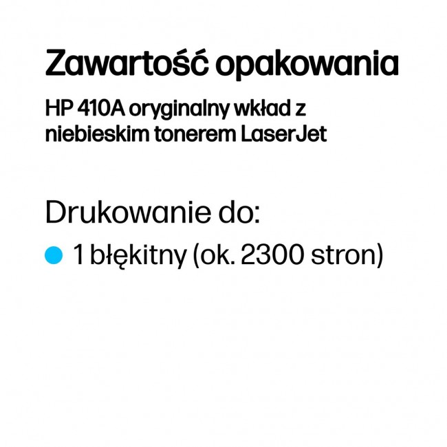 HP 410A Cyan Original LaserJet Toner Cartridge HP 410A Cyan Original LaserJet Toner Cartridge