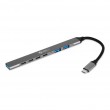 BakkerElkhuizen USB-C Hub 7-in-1 (3A+4C) USB Type-C 5000 Mbit/s Black, Gray BakkerElkhuizen USB-C Hub 7-in-1 (3A+4C) USB Type-C 5000 Mbit/s Black, Gray