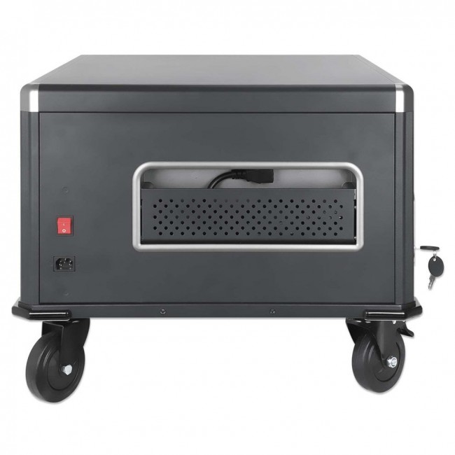 Manhattan Laptop Charging Cabinet Desktop via AC Adapter (EU) 20-bay, Install device's AC Adapter (power cables) into unit, Suitable for ALL laptops (to 16