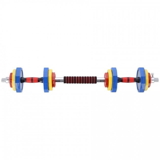 Coloured barbells with barbell function in a case HMS SKC20 2 x 10 kg Coloured barbells with barbell function in a case HMS SKC20 2 x 10 kg