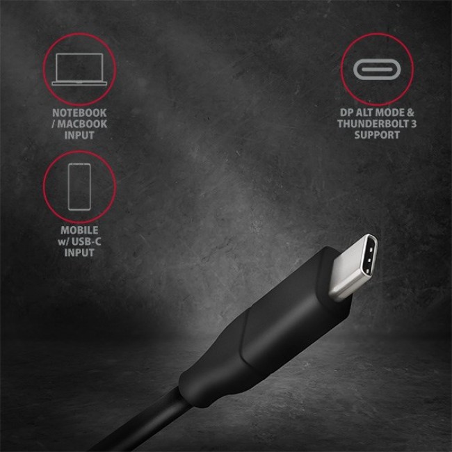 Axagon RVC-DPC video cable adapter 1.8 m USB Type-C DisplayPort Black