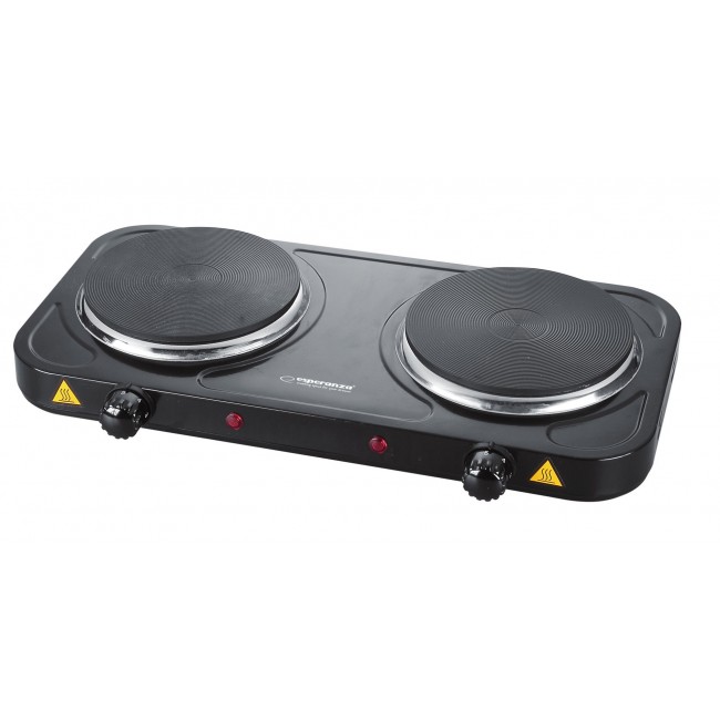 Esperanza EKH010K Electric cooker, top, 2 heating fields, black