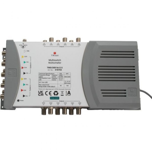 Triax TMS/CKR 9x12 S satellite multiswitch 5 inputs 12 outputs