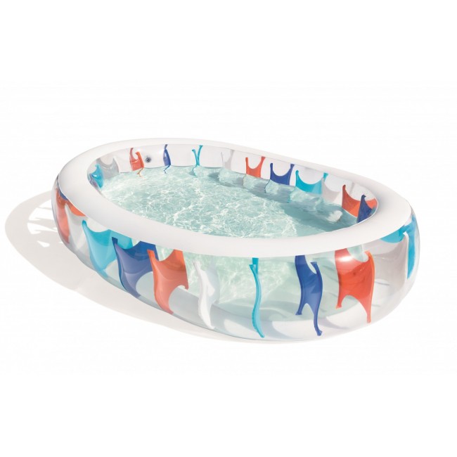 Bestway Inflatable Elliptic Family Pool 2.29m x 1.52m x 51cm - blue