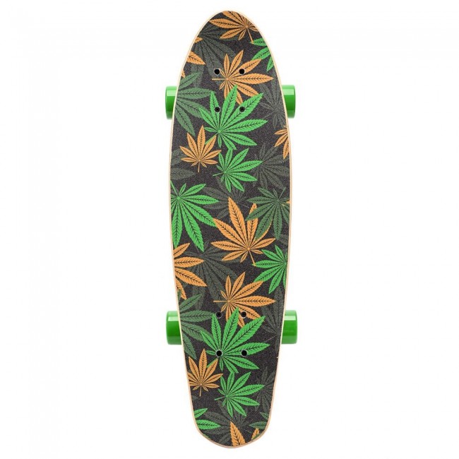 Meteor Cannabis green-brown-orange skateboard 22595