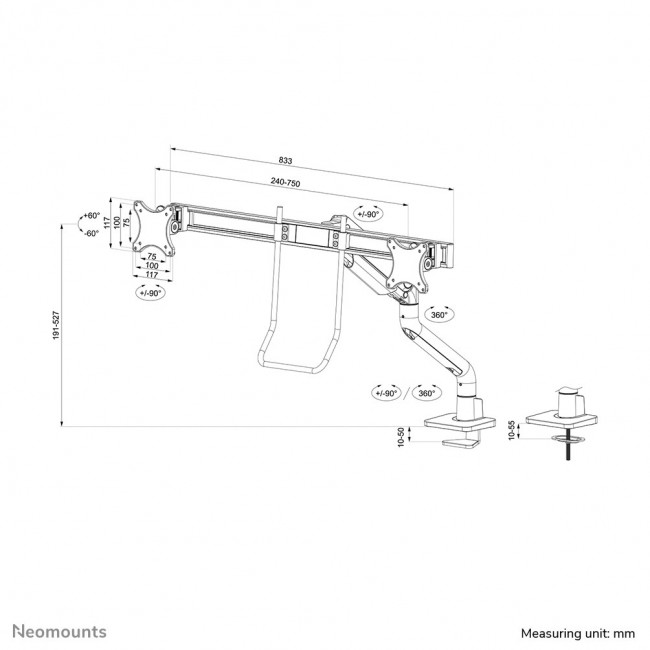 Neomounts DS75S-950WH2 Monitor arm 17-32