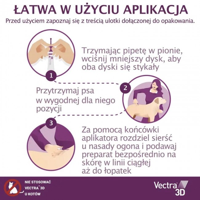 CEVA Vectra 3D (over 40kg) - anti-parasite drops for dogs - 3 x 8ml