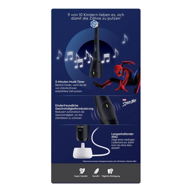 Oral-B iO Kids Spiderman Child Rotating toothbrush Black Oral-B iO Kids Spiderman Child Rotating toothbrush Black