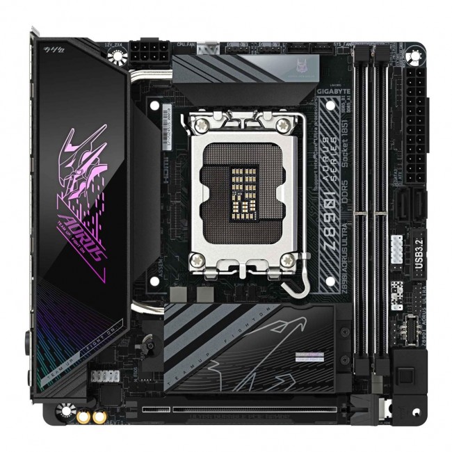 GIGABYTE Z890I AORUS ULTRA Motherboard - Supports Intel Core Ultra (Series 2) CPUs, 8+1+2 phases VRM, up to 8800MHz DDR5 (OC), 1xPCIe 5.0 + 1xPCIe 4.0, Wi-Fi 7, 2.5GbE LAN, Thunderbolt 4 GIGABYTE Z890I AORUS ULTRA Motherboard - Supports Intel Core Ultra (Series 2) CPUs, 8+1+2 phases VRM, up to 8800MHz DDR5 (OC), 1xPCIe 5.0 + 1xPCIe 4.0, Wi-Fi 7, 2.5GbE LAN, Thunderbolt 4