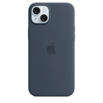 Apple iPhone 15 Plus Silicone Case with MagSafe - Storm Blue Apple iPhone 15 Plus Silicone Case with MagSafe - Storm Blue