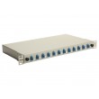 Equip 12-Port Fiber Optic Splice Box, LC Duplex, OS2, 1U, Equipped, Grey