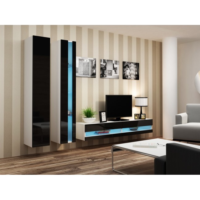 Cama TV stand VIGO NEW 30/140/40 white/black gloss