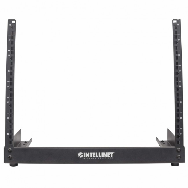 Intellinet Network Rack, Open Frame (Desktop), 8U, Usable Width 465mm, Black, Flatpack, 19