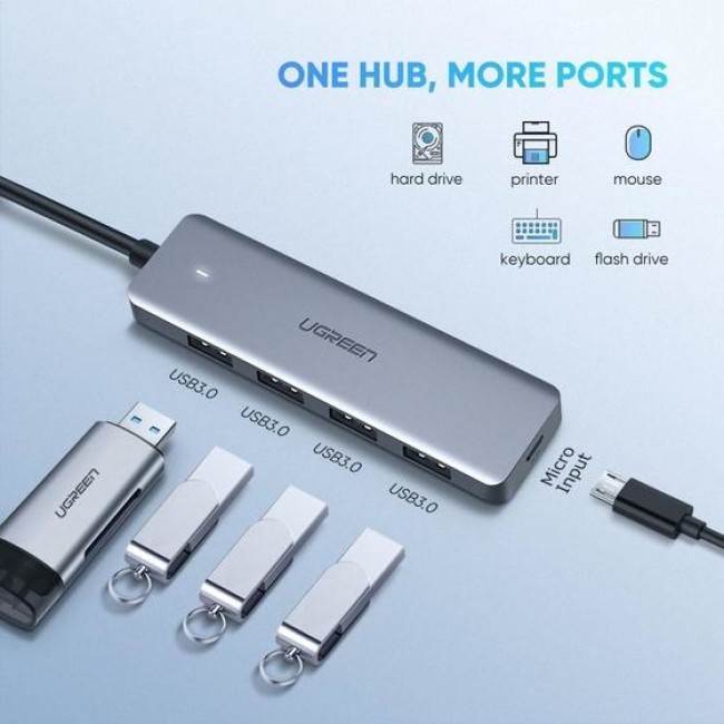 Ugreen 70336 interface hub USB 3.2 Gen 1 (3.1 Gen 1) Type-C 5000 Mbit/s Ugreen 70336 interface hub USB 3.2 Gen 1 (3.1 Gen 1) Type-C 5000 Mbit/s