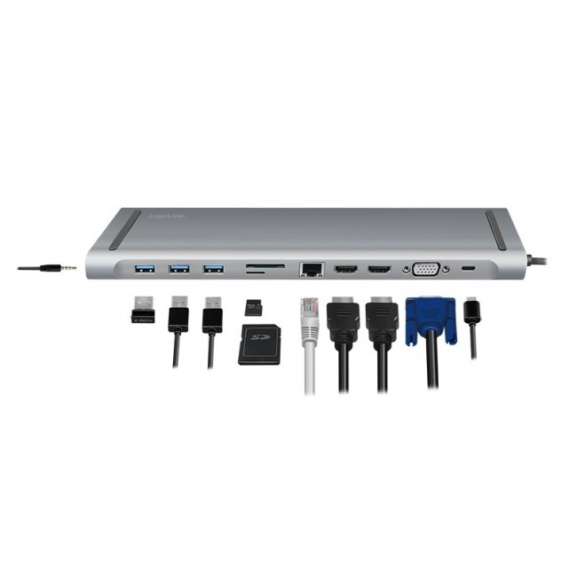 LogiLink UA0373 laptop dock/port replicator Wired USB 3.2 Gen 1 (3.1 Gen 1) Type-C Aluminium LogiLink UA0373 laptop dock/port replicator Wired USB 3.2 Gen 1 (3.1 Gen 1) Type-C Aluminium
