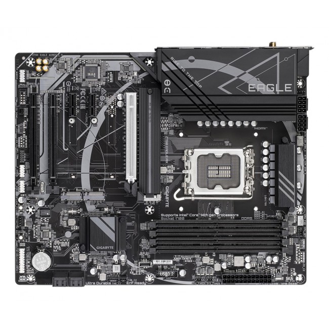 GIGABYTE Z790 EAGLE AX Motherboard - Supports Intel Core 14th Gen CPUs, 12+1+ Phases Digital VRM, up to 7600MHz DDR5 (OC), 3xPCIe 4.0 M.2, Wi-Fi 6E, 2.5GbE LAN, USB 3.2 Gen 2