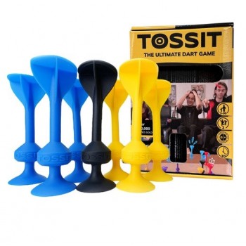 Dart game with silicone suction cups TOSSIT Starter Set blue and yellow