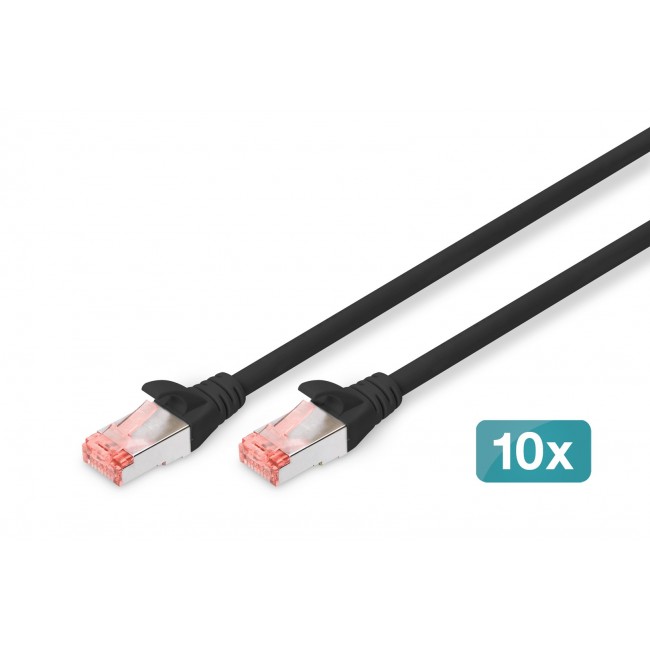 Digitus CAT 6 S/FTP patch cable, 10 pieces Digitus CAT 6 S/FTP patch cable, 10 pieces